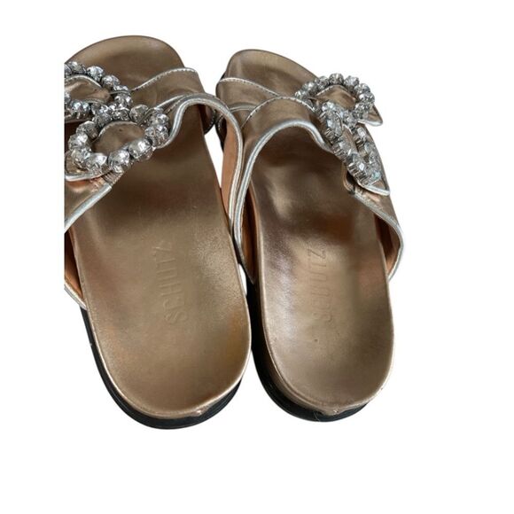 SCHUTZ Ariel Crystal Buckle Slide Sandals - Picture 7 of 9